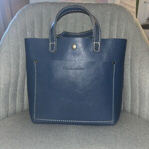 Portland Leather Goods mini crossbody in color Bluebell *Rare Retired Color*